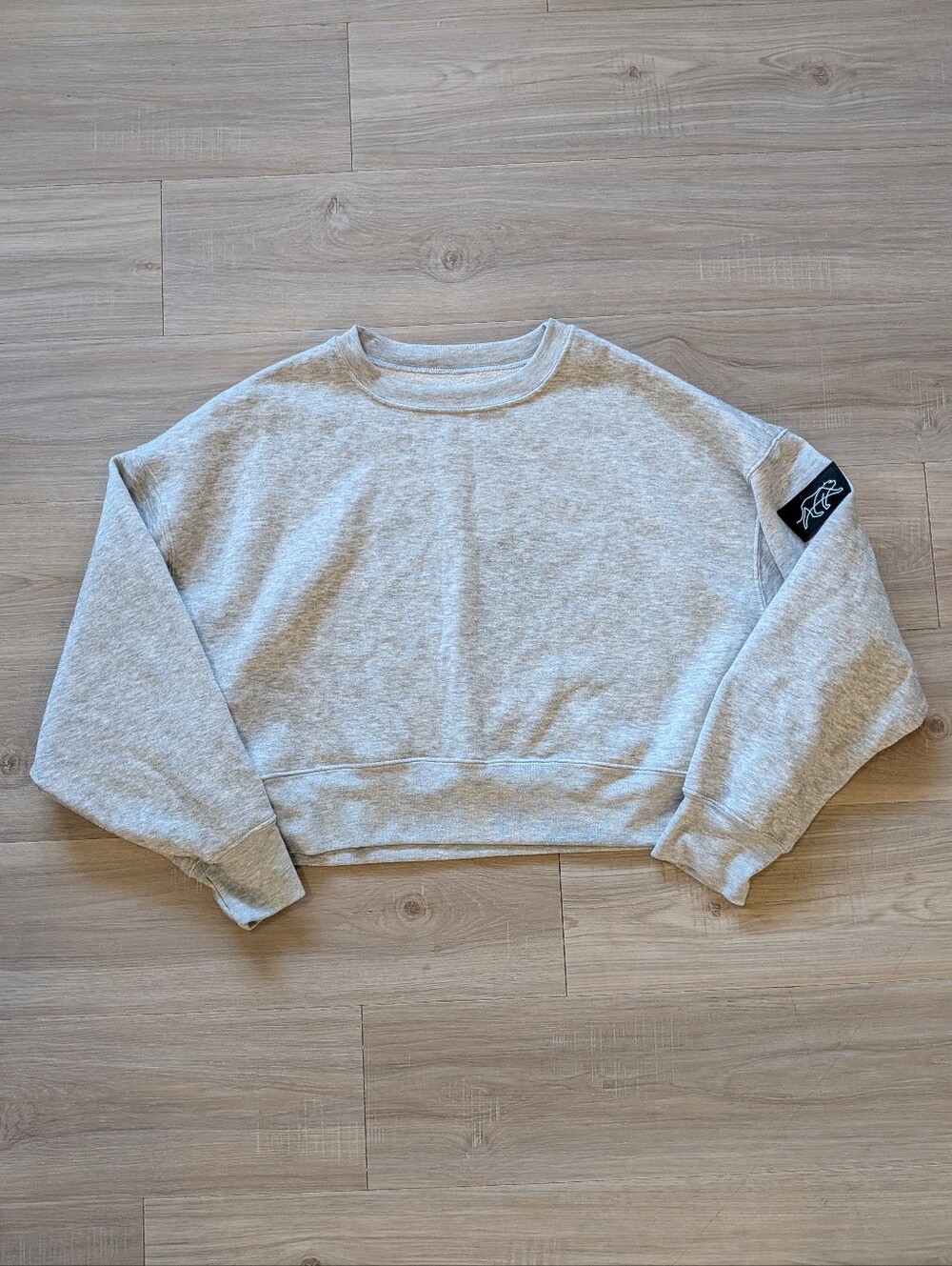 Tiger Friday Cropped Grey Crewneck Sweatshirt